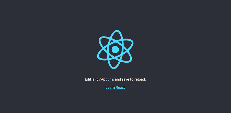 Default React starter app running locally in the browser