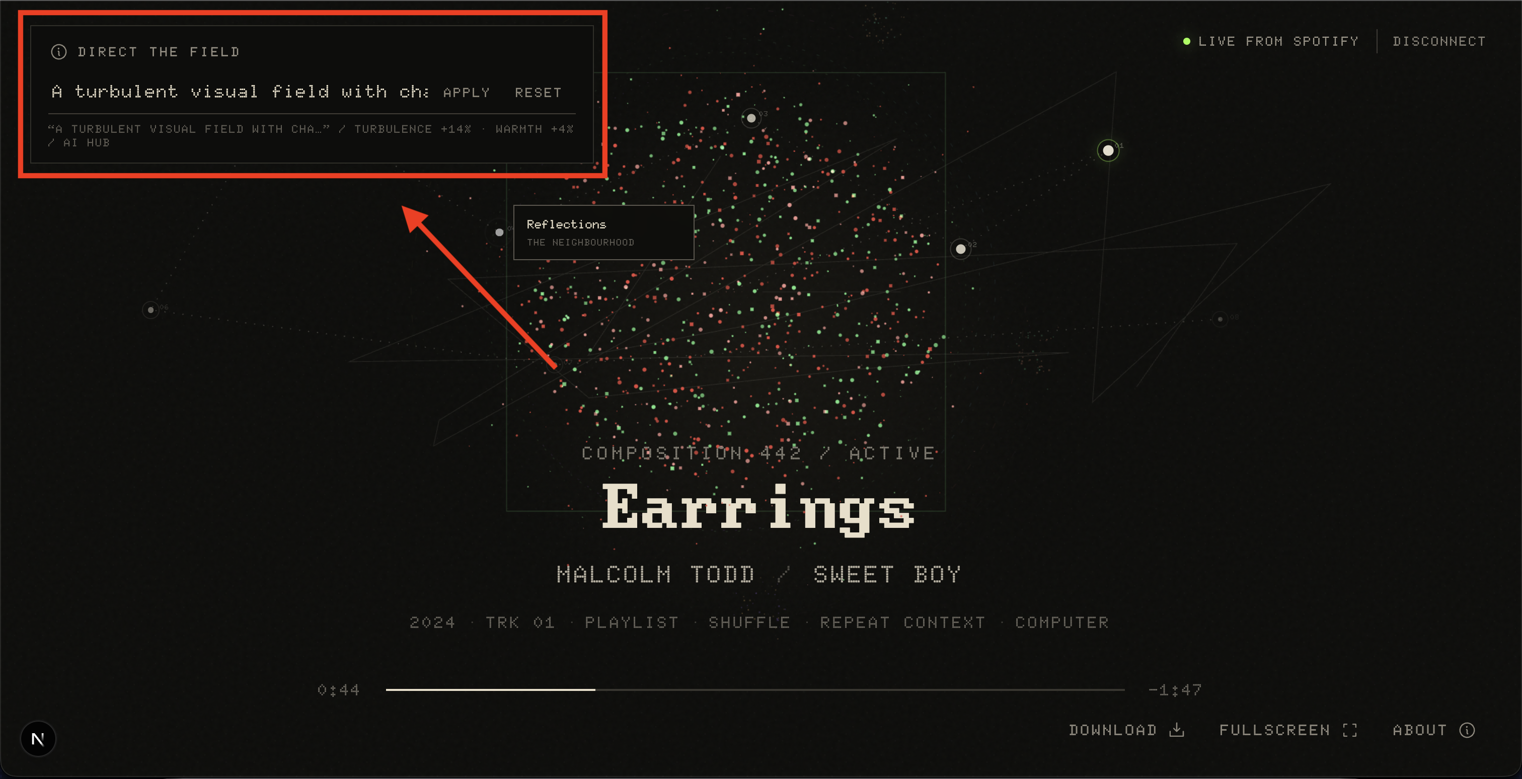 Showcasing prompting to influence the dither field